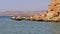 Rocky beach on red sea near the coral reef. Egypt. Resort on Red Sea Coast.