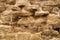 Rocky brick wall. stone wall background. abstract grunge texture. old brown masonry