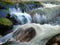 A rocky cascade of river water