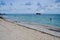 ROCKY CAY, COLOMBIA - OCTOBER 21, 2017: Unidentified people swimming in the water in Rocky Cay Beach in San Andres