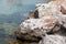 Rocky clay cliffs at the beach