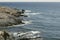 Rocky cliff coastal landscape on a quiet sunny scene in Costa Brava, Mediterranean Sea