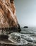 Rocky cliff landscape. Goddess Afroditi birthplace. Large stone in the sea.