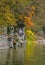 Rocky cliff of mountain river background