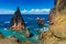 Rocky cliff on Ponta de Sao Lourenco, Madeira Island