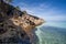 Rocky cliff shore and coast line landscape in Varadero, Cuba