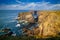 Rocky cliffs in Kilkee at sunny day, County Clare. Ireland