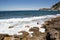 Rocky coast in Cala Blanca Javea Alicante Spain