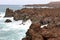 Rocky coast called Los Hervideros on Lanzarote.