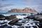 Rocky coast of fjord in Norway