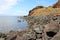 Rocky coast of Graciosa island. Porto Afonso.