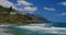 Rocky coast, mountain coastline in the north of Tenerife. Almaciga beach with cute colourful village, Canaries. Spain