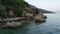 Rocky coast in Mparmpati, Corfu, Greece.