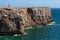 Rocky coast near Sagres, fortress Fortaleza de Sagres, Algarve, Portugal