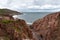 Rocky coast of the North Sea with rocks. View from the mountain.Teriberka, Barents Sea, Murmansk region, Kola Peninsula