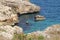 rocky coast of Puglia, turquoise water, southern Adriatic coast, southern Italy, transparent sea, small bay