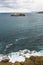 Rocky coastline along cliffs in Santander, Spain