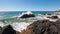 Rocky coastline at Cerritos Beach near Todos Santos in Baja California Mexico