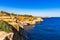 Rocky coastline cliffs landscape on Majorca island, Spain