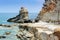 Rocky coastline of Crete island with huge dolomite rocks, Greece