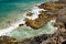 Rocky coastline at Dolphin Point in Noosa National Park in Queen