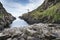 Rocky coastline and lighthouse, Northen Ireland