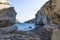 Rocky coastline in Milos island, Cyclades, Greece