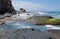 Rocky coastline near Aliso Beach in Laguna Beach, California.