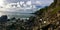 Rocky coastline next to the ocean