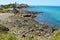 Rocky coastline north of Lamberts Beach in Mackay, Australia.