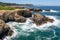 the rocky coastline of the pacific ocean in california