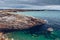 Rocky costline view of Pointe du Percho, Peninsula of Quiberon,