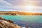 Rocky costline view of Pointe du Percho, Peninsula of Quiberon,