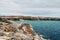 Rocky costline view of Pointe du Percho, Peninsula of Quiberon,