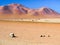 Rocky desert of andean altiplano. Salvator Dali desert in Eduardo Avaroa National Park, Bolivia, South America