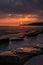 Rocky Dorset Coastline at sunset