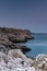 Rocky Dramatic Seaside and Mediterranean Sea, Long Exposure Sunrise, Greece