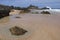 Rocky Eagle Beach. Golden sand and turquoise waters.Fuerteventura Island, Spain