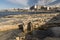 Rocky foreshore in Bugibba Malta