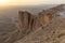 Rocky formation in the desert, Edge of the World in Saudi Arabia (Jebel Fihrayn