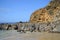 Rocky formation at the north end of Crescent Beach in Laguna Beach, California.