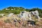 Rocky Greek Mountain Landscape With Clear Blue Sky