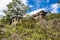 Rocky house ruins on small historic countryside village of Igatu, Chapada Diamantina, Bahia, Brazil