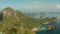 Rocky islands covered with rainforest. El nido, Philippines, Palawan. Tropical Mountain Range