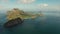 Rocky islands covered with rainforest. El nido, Philippines, Palawan. Tropical Mountain Range