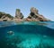 Rocky islets Mediterranean sea Spain Costa Brava