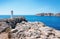 Rocky landscape, Mediterranean ocean and islets of Malgrats