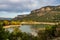 Rocky landscape with mountains lake La Toba reservoir. Serrania de Cuenca, Cuenca, Spain