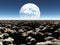 Rocky Landscape with planet or terraformed moon in th