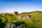 Rocky landscape and Royal Castle of Tarbert